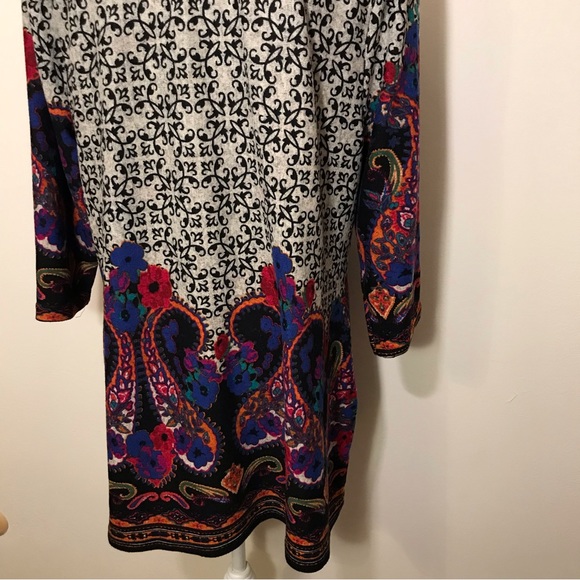 Creation Tunic Sweater Dress Floral Embroidered Long Sleeve Knit Stretch XXL - Picture 5 of 12